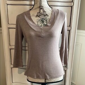 Fresh Produce V-Neck Taupe Top